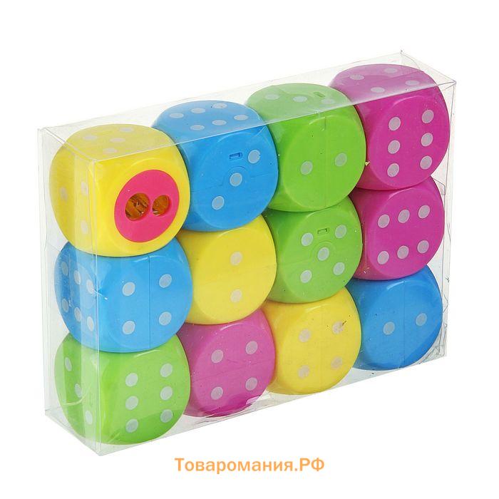 Точилка с контейнером «Кость игральная», двойная, корпус МИКС