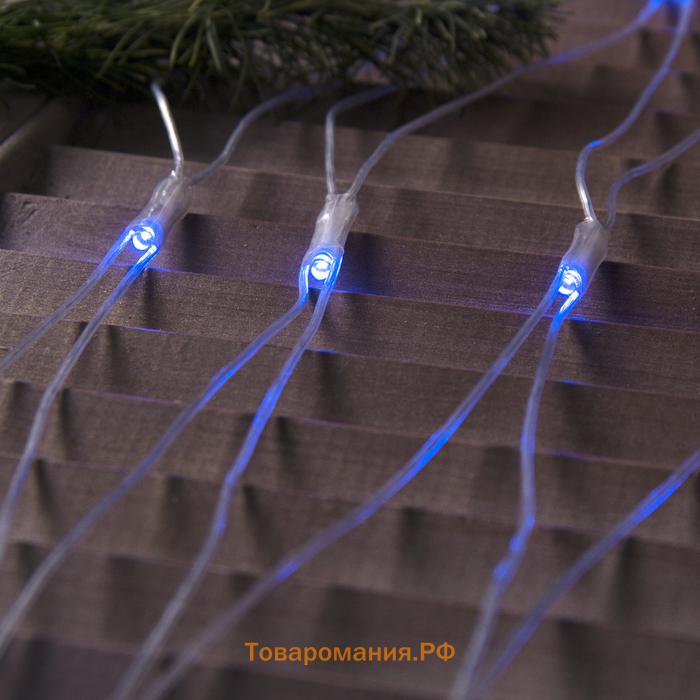 Гирлянда «Сеть» 2 × 3 м, IP44, УМС, прозрачная нить, 384 LED, свечение синее, 220 В