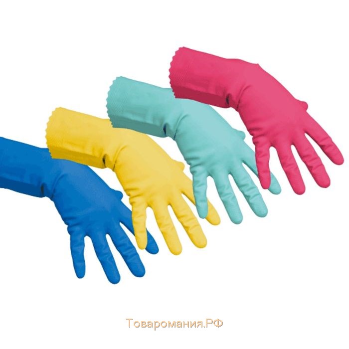 Перчатки Vileda для профессиональной уборки, многоцелевые, размер S, цвет голубой