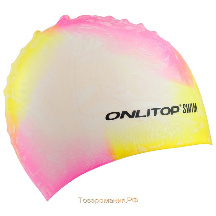 Шапочка для плавания взрослая ONLYTOP Swim, силиконовая, обхват 54-60 см, цвета МИКС