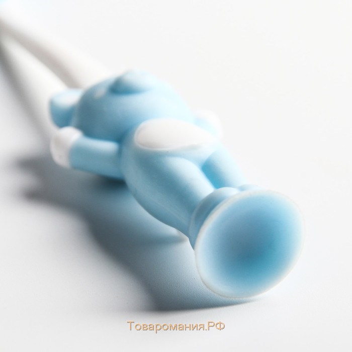 Детская зубная щетка на присоске «Мишка», с защитным колпачком (нейлон), цвет МИКС