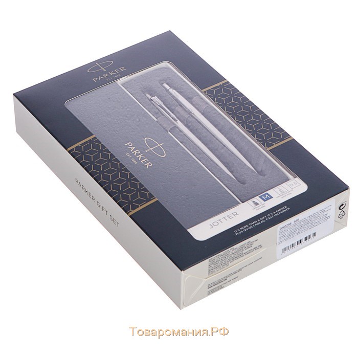 Набор Parker Jotter Core KB61 Stainless Steel CT, ручка шариковая, корпус из нержавеющей стали + карандаш механический 0.5 мм