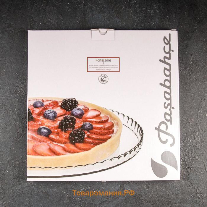 Блюдо Paşabahçe Patisserie, d=32,2 см, стекло, прозрачное