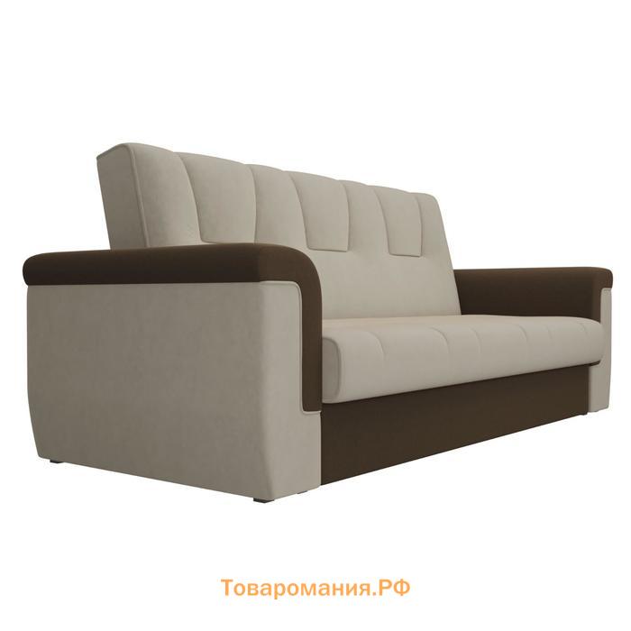 Прямой диван «Эллиот», механизм книжка, микровельвет, цвет бежевый / коричневый