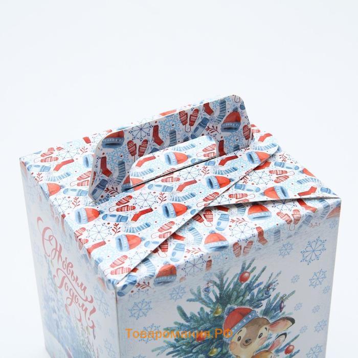 Подарочная коробка "Новогодний сувенир", 12,4 х 13,4 х 15,6 см