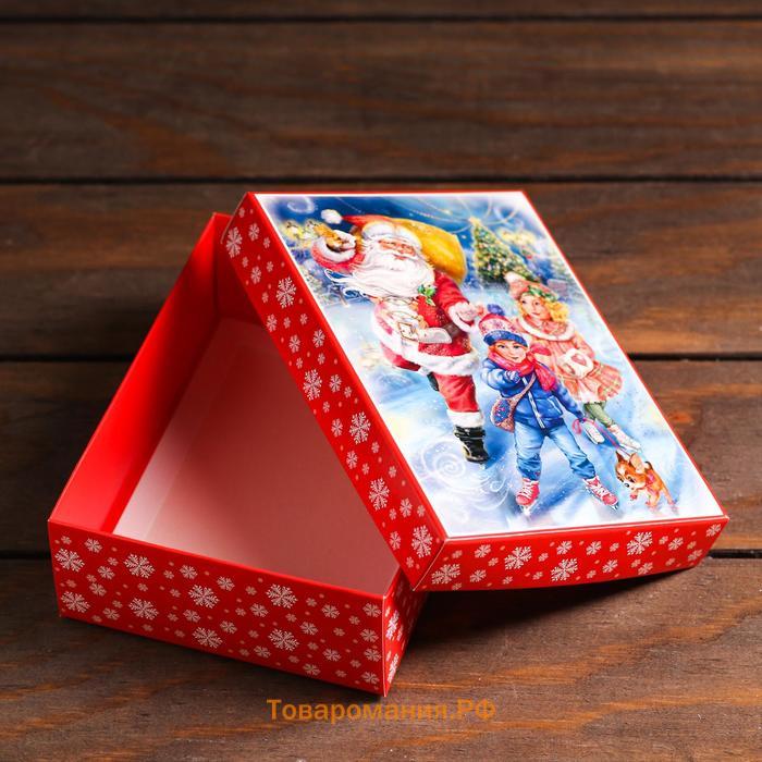 Подарочная коробка сборная "Зимние забавы", 16,5 х 12,5 х 5,2 см