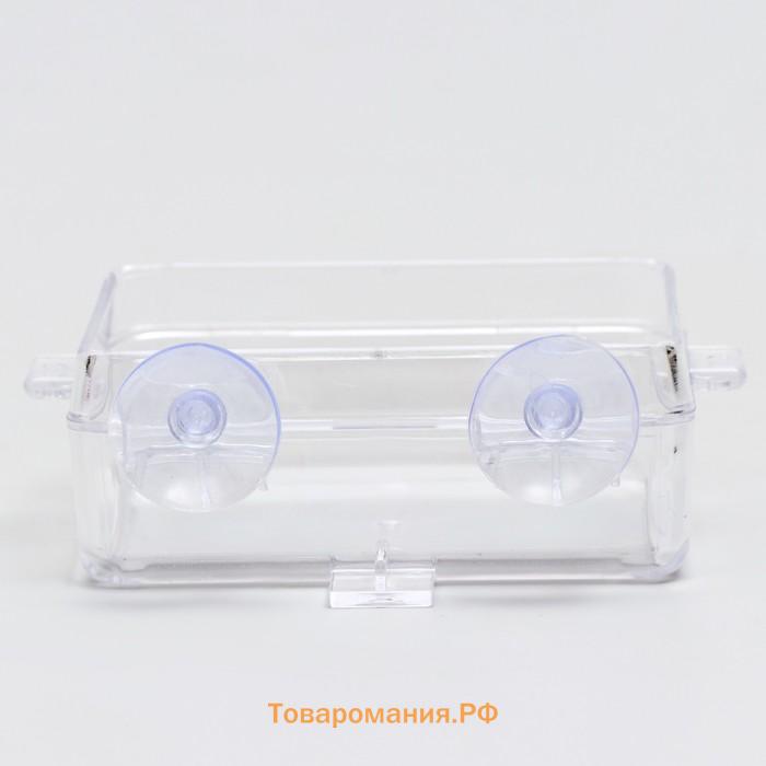 Кормушка NomoyPet для террариума на присосках, 10 х 4 х 7,5 см
