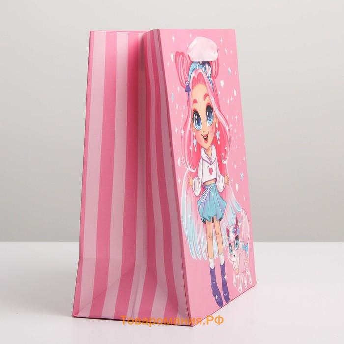 Пакет подарочный ламинированный вертикальный, упаковка, «Милой принцессе», MS 18 х 23 х 10 см