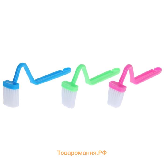 Щётка с изогнутой ручкой , 20 см, цвет МИКС