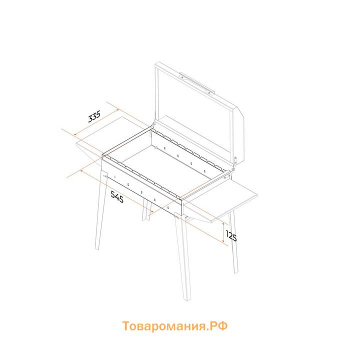 Мангал «Классика 600К», 100.2×38×69 см, 2 мм, складные ножки, боковые полки, крышка