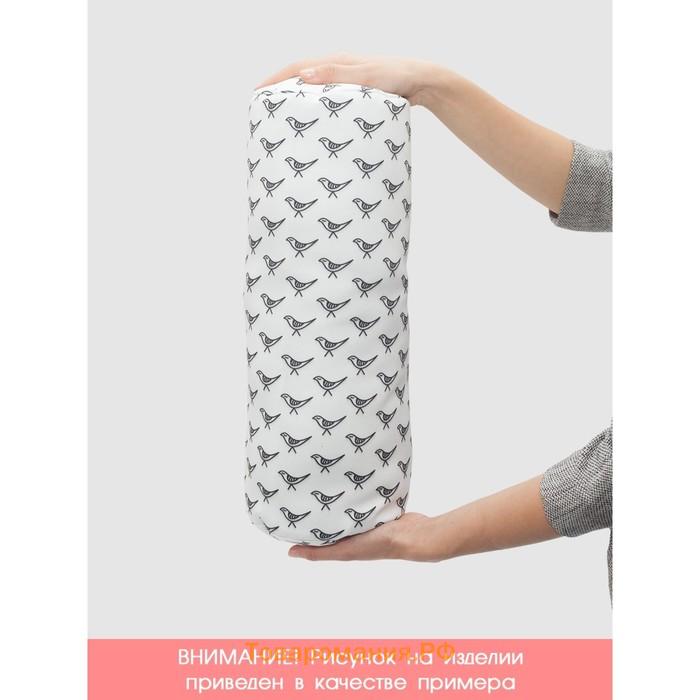 Подушка валик «Кувшинки и лотосы, декоративная, размер 16х45 см