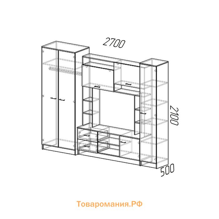 Гостиная МАРТА-11, 2700х500х2100, Белый