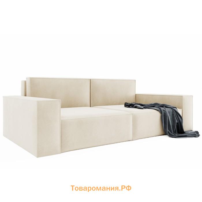 Прямой диван «Хилтон 1», механизм выкатной, велюр, цвет селфи 01