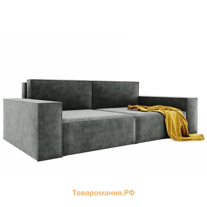 Прямой диван «Хилтон 1», механизм выкатной, велюр, цвет селфи 07