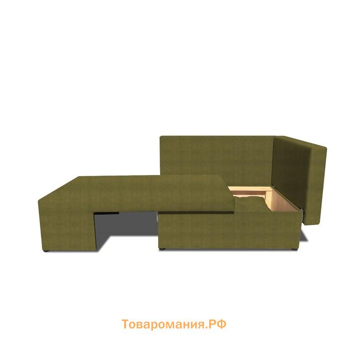 Детский диван «Лежебока», еврокнижка, велюр shaggy, цвет green