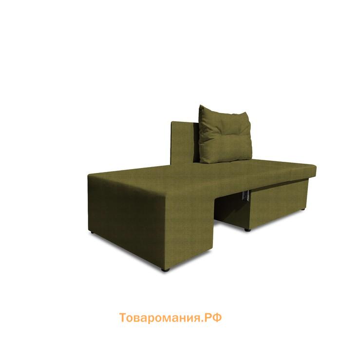 Детский диван «Лежебока», еврокнижка, велюр shaggy, цвет green