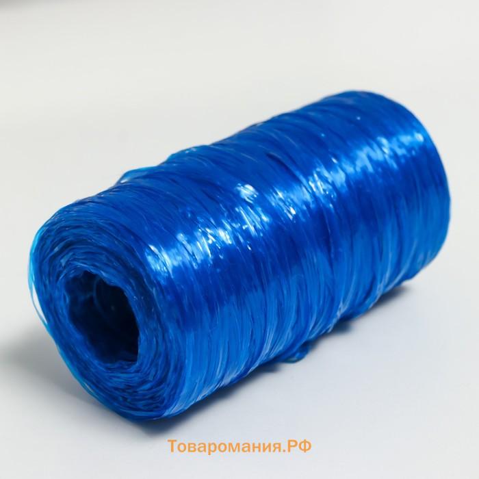 Пряжа "Для вязания мочалок" 100% п/пропилен 300м/75±10 гр в форме цилиндра (синий перламутр)