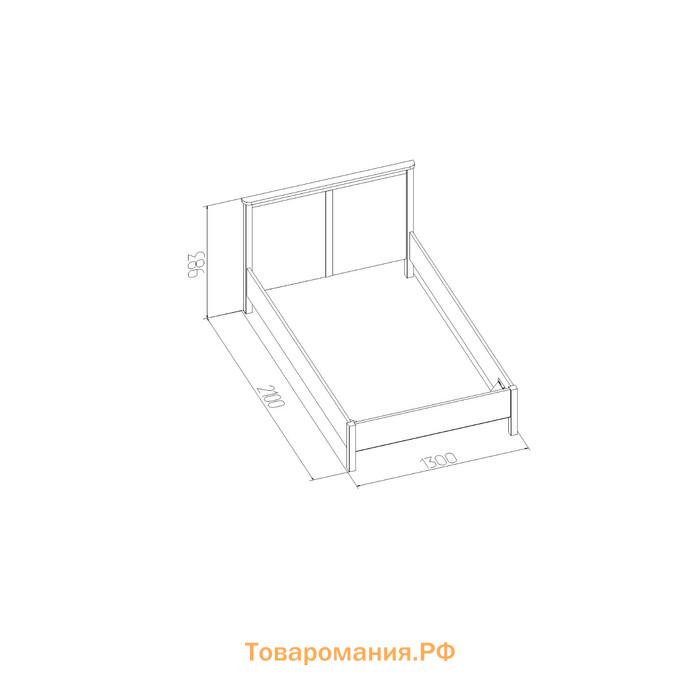 Кровать Sherlock 44, 1200 × 2000 мм, без основания, цвет орех шоколадный