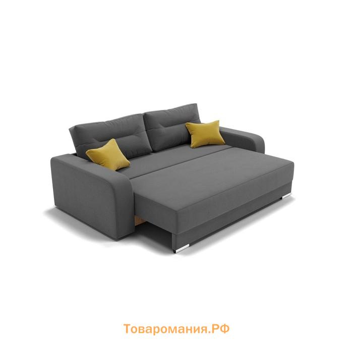 Прямой диван «Модерн 1», механизм пантограф, велюр, цвет селфи 07 / подушки 08
