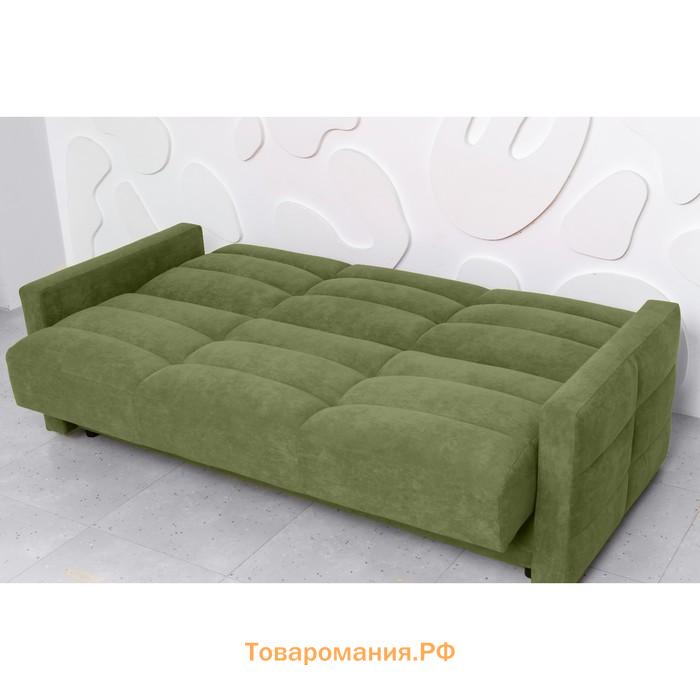 Прямой диван «Прайм 9», книжка, независимый пружинный блок, велюр, цвет selfie dusty green