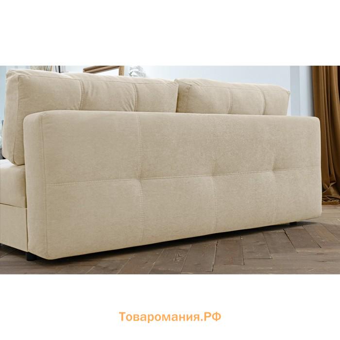 Прямой диван «Кардинал», без локтей, механизм еврокнижка, НПБ, велюр, цвет selfie cream