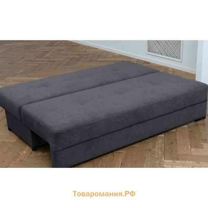 Прямой диван «Кардинал», без локтей, механизм еврокнижка, НПБ, велюр, цвет selfie grey