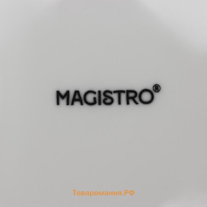 Тарелки Magistro Basic bistro, d=22 см, набор 6 шт., фарфор, белые