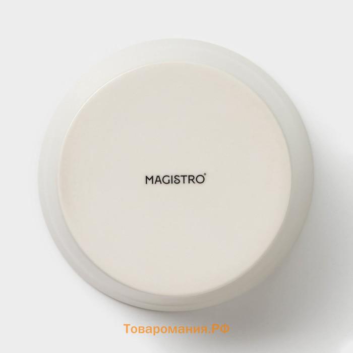 Салатники Magistro Whitewarm, 380/700/1,2 л, d=12/16/20,5 см, набор 3 шт, фарфор, белые