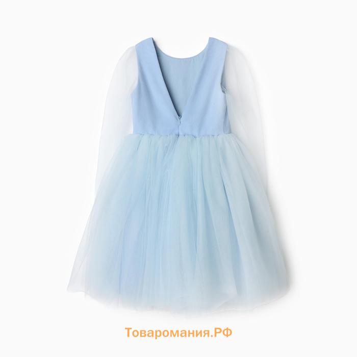 Платье нарядное детское MINAKU: PartyDress, цвет голубой, рост 122 см