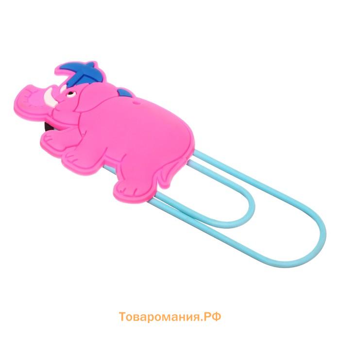 Закладка-скрепка большая «Слон», 11 см, МИКС