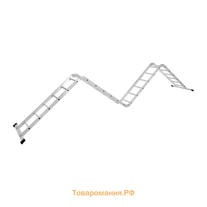 Лестница-трансформер ТУНДРА, алюминиевая, 4×6 ступени