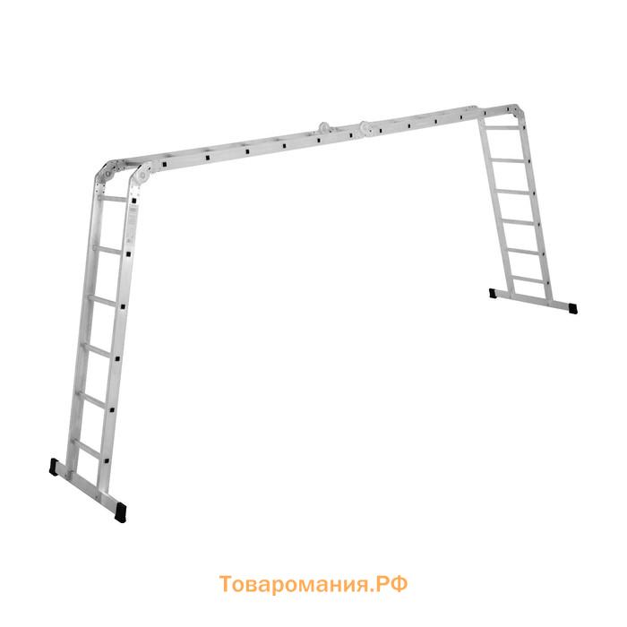 Лестница-трансформер ТУНДРА, алюминиевая, 4×6 ступени