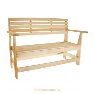 Скамейка с подлокотником, наличник 120×55×90см "Добропаровъ"