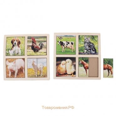 Картинки-половинки «Домашние животные», 2 планшета