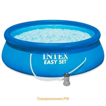 Бассейн надувной INTEX Easy Set 28142, 396×84 см, фильтр-насос, круглый