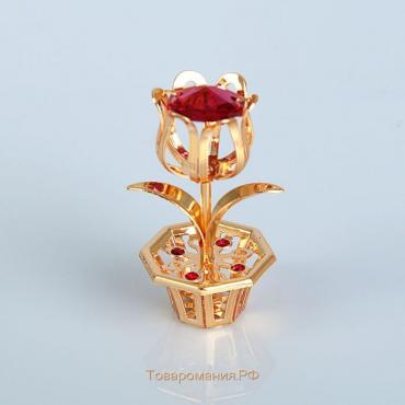 Сувенир «Цветок», 2×2×5 см, с кристаллами