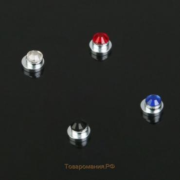 Пирсинг в нос "Стразинка" на магните, d=3мм, набор 12шт, цвет МИКС в серебре