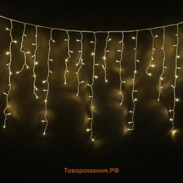 Гирлянда «Бахрома» 3 × 0.9 м, IP44, УМС, белая нить, 232 LED, свечение тёплое белое, 220 В