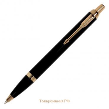 Ручка шариковая Parker IM Core Black GT M, корпус из латуни чёрный матовый/ золотой, синие чернила (1931666)