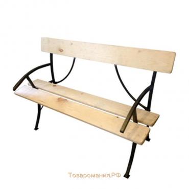 Садовая скамейка со спинкой "Эконом" для дачи, деревянная, 1.2х0.74х0.5 м, нагрузка до 150кг
