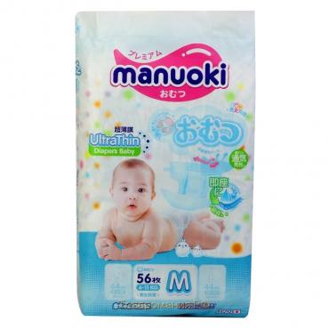 Подгузники Manuoki Ultrathin M (6-11 кг), 56 шт