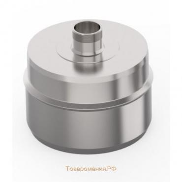 Заглушка с конденсатоотводом, d 160 мм, нержавейка 0.5 мм, штуцер 3/4", внутренняя