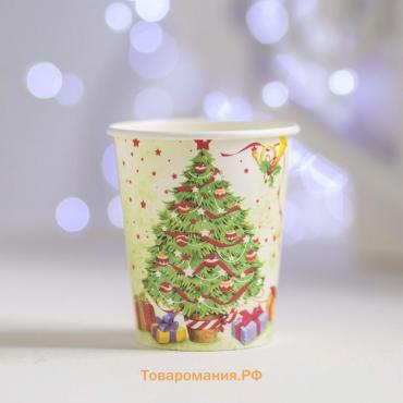 Стаканы бумажные одноразовые «Новогодняя ёлочка», 6 шт. МИКС