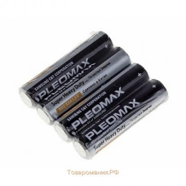 Батарейка солевая Pleomax Super Heavy Duty, AAA, R03-4S, 1.5В, спайка, 4 шт.