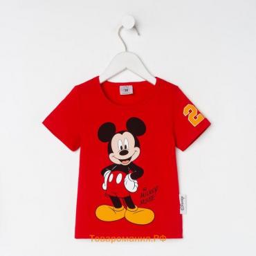 Футболка детская Mickey Микки Маус, рост 86-92, красный