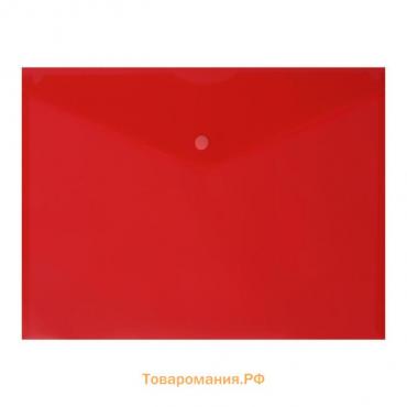 Папка-конверт на кнопке А4, 180 мкм, Calligrata, красная