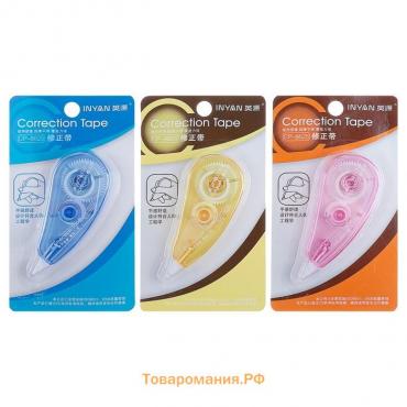 Корректор - лента, 6 м × 5 мм, INYAN, на блистере, МИКС
