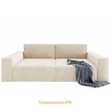 Прямой диван «Хилтон 1», механизм выкатной, велюр, цвет селфи 01