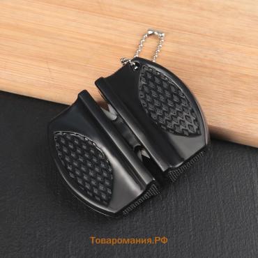 Заточка для ножей , 7.5×6×2.5 см, с 2 отделениями для стальных и керамических ножей, МИКС