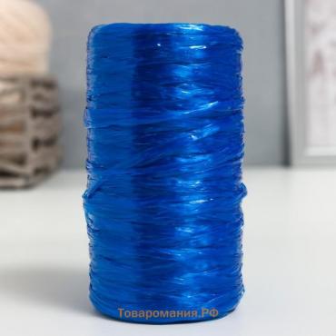 Пряжа "Для вязания мочалок" 100% п/пропилен 300м/75±10 гр в форме цилиндра (синий перламутр)